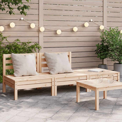 Berkfield Garden Sofa 3-Seater Solid Wood Pine - image 1