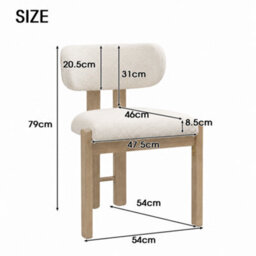 Bouclé Dining Chairs With Solid Wood Legs, Natural Colour, Set Of 2 - thumbnail 7