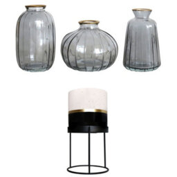 Portico Designs The Urban Gardener Set Of 3 Bud Vases & Small Ceramic Plant Pot With Stand - thumbnail 1
