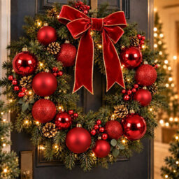 Decoris 60 Red Baubles Shatterproof Christmas Tree Hanging Decoration - thumbnail 7
