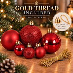 Decoris 60 Red Baubles Shatterproof Christmas Tree Hanging Decoration - thumbnail 6