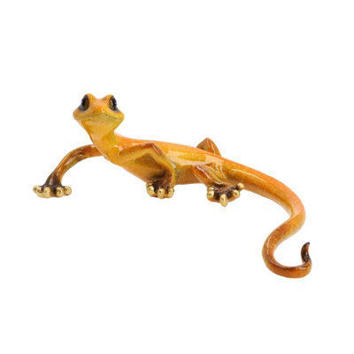 AB Tools Yellow Speckled Gecko Lizard Resin Wall Shed Sculpture Statue House Medium - image 1