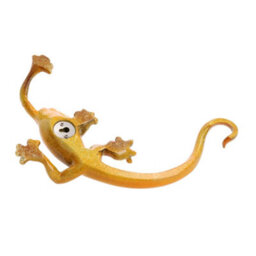 AB Tools Yellow Speckled Gecko Lizard Resin Wall Shed Sculpture Statue House Medium - thumbnail 3