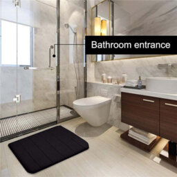 Ameha Non Slip Black Bath Mats Soft Anti Allergic Memory Foam Bath Tub Mat - thumbnail 8