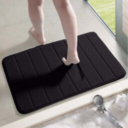 Ameha Non Slip Black Bath Mats Soft Anti Allergic Memory Foam Bath Tub Mat - thumbnail 4