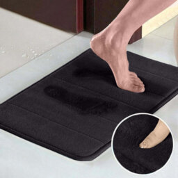 Ameha Non Slip Black Bath Mats Soft Anti Allergic Memory Foam Bath Tub Mat - thumbnail 5