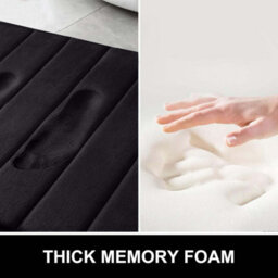 Ameha Non Slip Black Bath Mats Soft Anti Allergic Memory Foam Bath Tub Mat - thumbnail 6