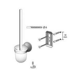 Ecru Bisk Retro Bathroom Antique Brass Wall Mounted Ceramics Cup + Toilet Cleaning Brush - thumbnail 4