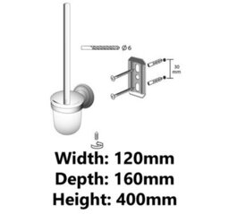 Ecru Bisk Retro Bathroom Antique Brass Wall Mounted Ceramics Cup + Toilet Cleaning Brush - thumbnail 2