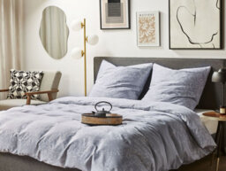 Beliani Duvet Cover Set Morningside Sateen Cotton 200 X 220 Cm Grey - thumbnail 2