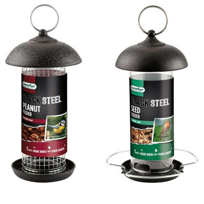 Gardman Black Metal Steel Peanut & Seed Wild Bird Hanging Garden Feeder A01171 - image 1