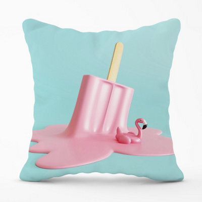 Warren Reed Designer Flamingo Ice Cream Cushions 60Cm X 60Cm - image 1