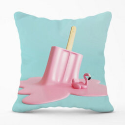 Warren Reed Designer Flamingo Ice Cream Cushions 60Cm X 60Cm - thumbnail 1
