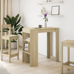 Berkfield Bar Table With Racks Sonoma Oak 102X50X103.5 Cm Engineered Wood - thumbnail 3