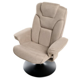 Wyld And Coco Brandlux Taupe Swivel Recliner With Footstool, Polyester - thumbnail 8