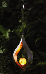 Kyoto Hanging Led Globe Light - Solar Powered Metallic Outdoor Garden Sculpture Decoration - H30 X W17.5 X D7.2Cm - thumbnail 2
