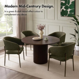 4Pc Dining Chairs Set, Green Upholstered Kitchen Chairs - thumbnail 4