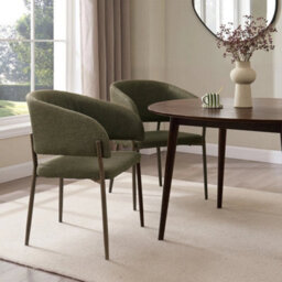 4Pc Dining Chairs Set, Green Upholstered Kitchen Chairs - thumbnail 3