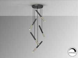 Luminosa Lighting Luminosa Edna Cluster Pendant Ceiling 5 Light Black, Gold Led 3000K - Uk Stock - thumbnail 4