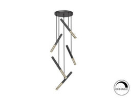 Luminosa Lighting Luminosa Edna Cluster Pendant Ceiling 5 Light Black, Gold Led 3000K - Uk Stock - thumbnail 5
