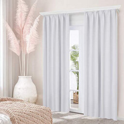Deconovo Room Darkening Curtains Pencil Pleat Curtains Thermal Insulated Curtains For Nursery W55 X L102 Inch Silver White 1 Pair - thumbnail 5