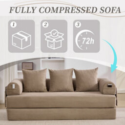 Matteo Modular Corduroy Sofa For Small Spaces - Khaki - thumbnail 5