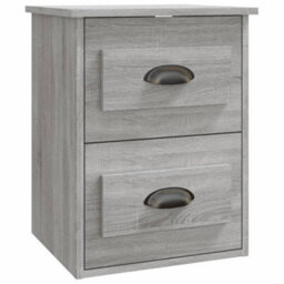 Berkfield Wall-Mounted Bedside Cabinet Grey Sonoma 41.5X36X53Cm - thumbnail 2