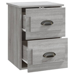 Berkfield Wall-Mounted Bedside Cabinet Grey Sonoma 41.5X36X53Cm - thumbnail 6
