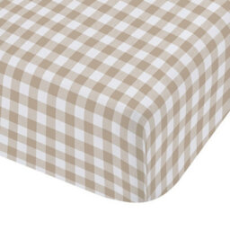 Catherine Lansfield Bamford Gingham Check King Fitted Sheet Natural - thumbnail 3