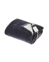 Country Club Heated Sherpa Blanket Blanket/throw Grey 130X160Cm - thumbnail 3