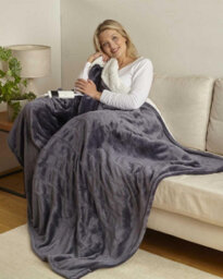 Country Club Heated Sherpa Blanket Blanket/throw Grey 130X160Cm - thumbnail 1