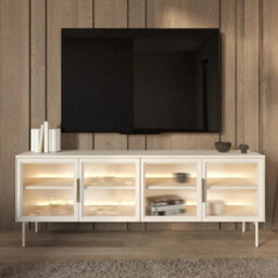 Arte Industrial Cashmere Tv Cabinet 181Cm - Led-Lit Antisol Glass Doors