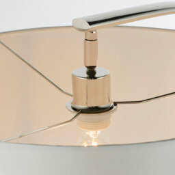 Anson Lighting River Floor Light Finished In Bright Nickel Plate And Vintage White Fabric - thumbnail 4