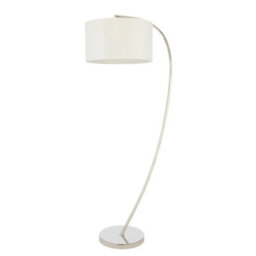 Anson Lighting River Floor Light Finished In Bright Nickel Plate And Vintage White Fabric - thumbnail 2