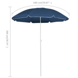 Berkfield Compact Outdoor Parasol  With Steel Pole Blue 180 Cm - thumbnail 5