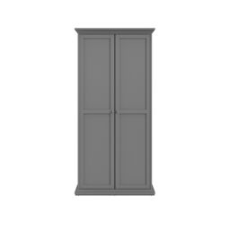 Paris Modern Matt Grey Double Wardrobe (H)2006mm (W)962mm (D)605mm - thumbnail 2