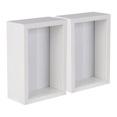 "Nicola Spring 4 X 6"" Deep Photo Frames - White - 3D Deep Box Picture Frame Portrait Display Case (17.5 X 12.5Cm) - Set Of 2" - image 1