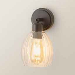 Valuelights Cheltenham Matte Black Adjustable Wall Spotlight With Ribbed Shade And Bulb - thumbnail 3