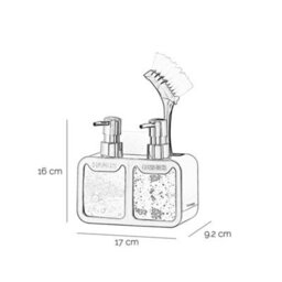 Innoteck Essentials Dual  Soap Dispenser Sink Organiser - Black - thumbnail 7