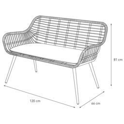 GoodHome Apolima Rattan Effect Bench (W)120Cm (H)81Cm - thumbnail 7