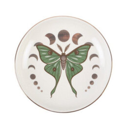 Moonphase Moth Trinket Dish Celestial Ceramic Jewellery Dish - thumbnail 2