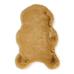 Sheepskin Mustard Plain Shaggy Rug, 50mm Thickness Modern Rug, Luxurious Rug For Livingroom, & Diningroom-60Cm X 180Cm (Double) - thumbnail 1