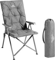 Vivo Luxury Adjustable Camping Chairs Heavy Duty Outdoor High Back Padded Folding - 1 Grey Chair - thumbnail 1