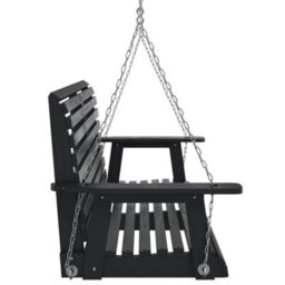 Walplus Garden Swing Bench With Metal Chains Black Solid Wood Fir - thumbnail 5