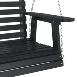 Walplus Garden Swing Bench With Metal Chains Black Solid Wood Fir - thumbnail 7