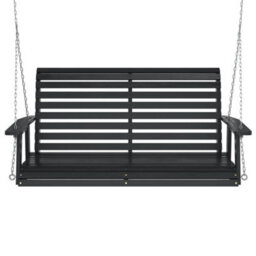 Walplus Garden Swing Bench With Metal Chains Black Solid Wood Fir - thumbnail 4