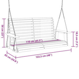 Walplus Garden Swing Bench With Metal Chains Black Solid Wood Fir - thumbnail 8