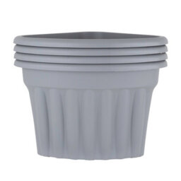 Wham 4X Vista Plastic Planter, Corner Garden Plant Pot, Large Floor Pot (49Cm, 49L, Pack Of 4) Made In Uk (Upcycle Grey) - thumbnail 4