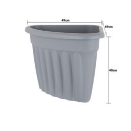 Wham 4X Vista Plastic Planter, Corner Garden Plant Pot, Large Floor Pot (49Cm, 49L, Pack Of 4) Made In Uk (Upcycle Grey) - thumbnail 5