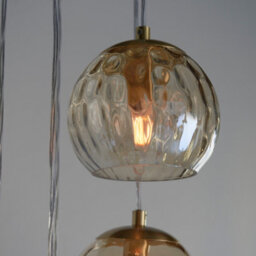 Anson Lighting Iowa 5Lt Pendant Light Finished In Satin Brass Plate And Champagne Lustre Glass - thumbnail 3